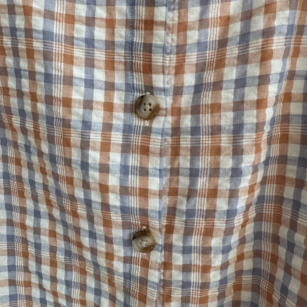 Plaid Ruffle Sleeve Top - Picture 2 of 2